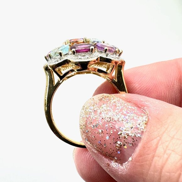 CID Clyde Duneier Womens Ring Sterling Silver Multi Gemstone Alexandrite Size 9 - Picture 7 of 10